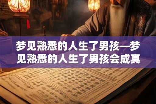 梦见熟悉的人生了男孩—梦见熟悉的人生了男孩会成真吗