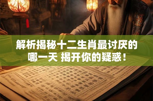 解析揭秘十二生肖最讨厌的哪一天 揭开你的疑惑！