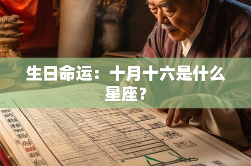 生日命运：十月十六是什么星座？