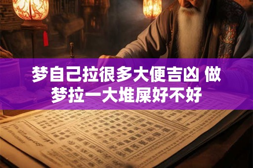 梦自己拉很多大便吉凶 做梦拉一大堆屎好不好