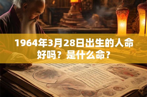 1964年3月28日出生的人命好吗？是什么命？