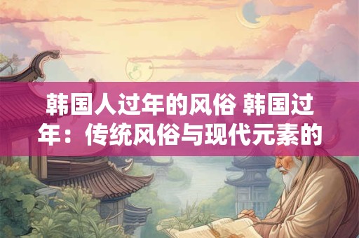 韩国人过年的风俗 韩国过年:传统风俗与现代元素的融合 韩国人过年的风俗 韩国过年:传统风俗与现代元素的融合