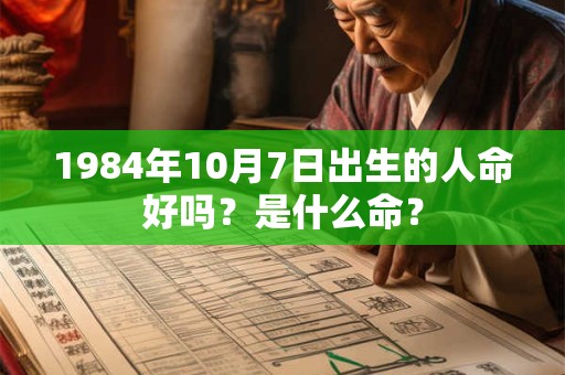 1984年10月7日出生的人命好吗？是什么命？