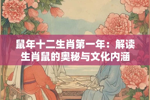 鼠年十二生肖第一年：解读生肖鼠的奥秘与文化内涵