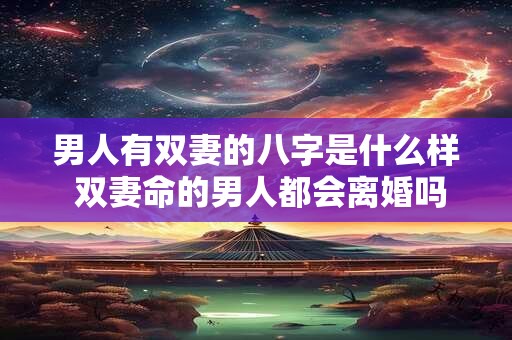 男人有双妻的八字是什么样 双妻命的男人都会离婚吗