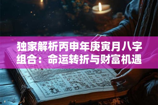 独家解析丙申年庚寅月八字组合:命运转折与财富机遇的秘密! 独家解析丙申年庚寅月八字组合:命运转折与财富机遇的秘密!