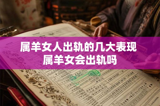 属羊女人出轨的几大表现 属羊女会出轨吗