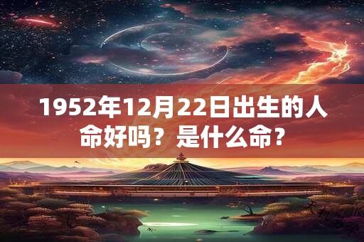 1952年12月22日出生的人命好吗？是什么命？