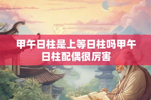 甲午日柱是上等日柱吗甲午日柱配偶很厉害