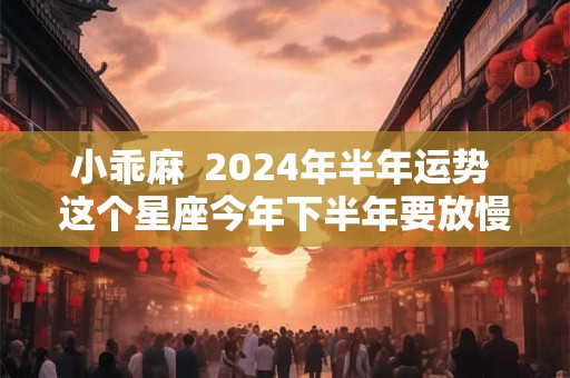 小乖麻  2024年半年运势 这个星座今年下半年要放慢下节奏