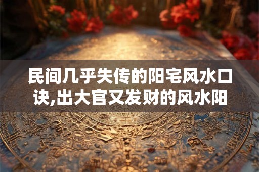 民间几乎失传的阳宅风水口诀,出大官又发财的风水阳宅