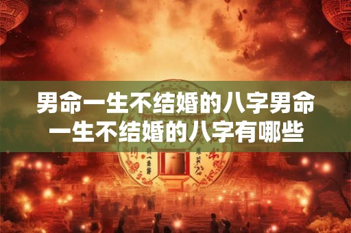 男命一生不结婚的八字男命一生不结婚的八字有哪些