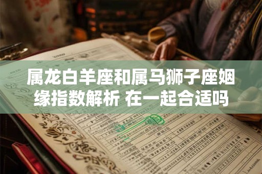 属龙白羊座和属马狮子座姻缘指数解析 在一起合适吗