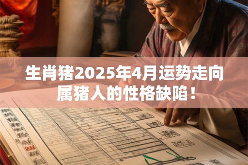 生肖猪2025年4月运势走向 属猪人的性格缺陷！