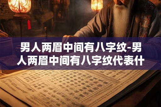 男人两眉中间有八字纹-男人两眉中间有八字纹代表什么