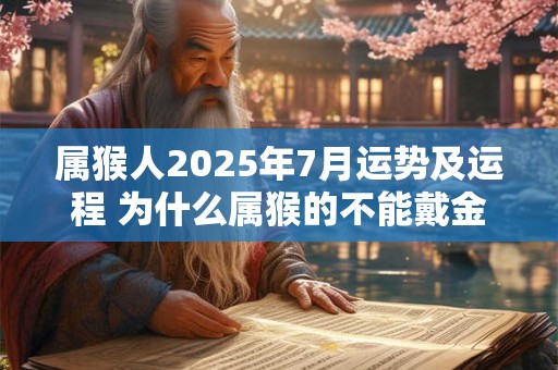 属猴人2025年7月运势及运程 为什么属猴的不能戴金