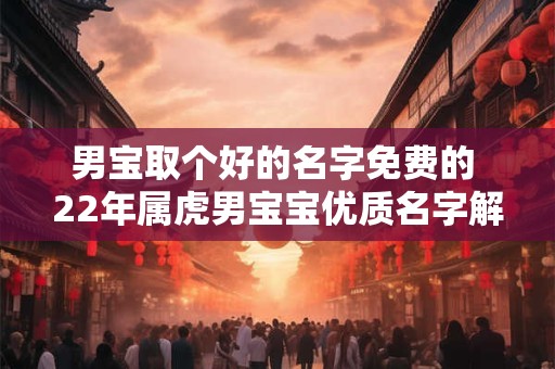 男宝取个好的名字免费的 22年属虎男宝宝优质名字解析