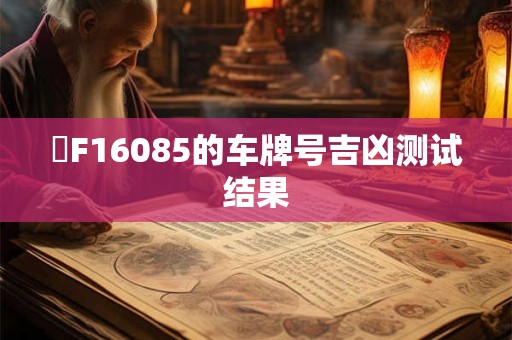 粵F16085的车牌号吉凶测试结果