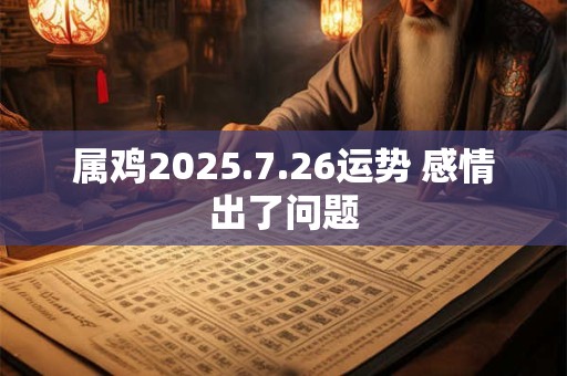 属鸡2025.7.26运势 感情出了问题