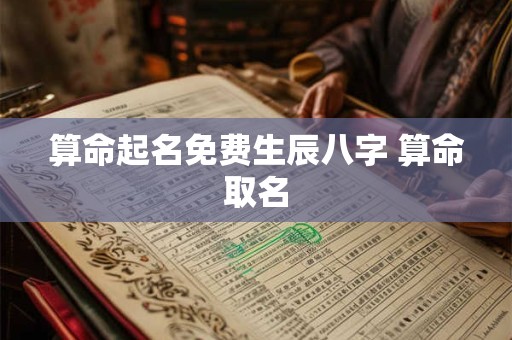 算命起名免费生辰八字 算命取名