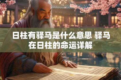 日柱有驿马是什么意思 驿马在日柱的命运详解