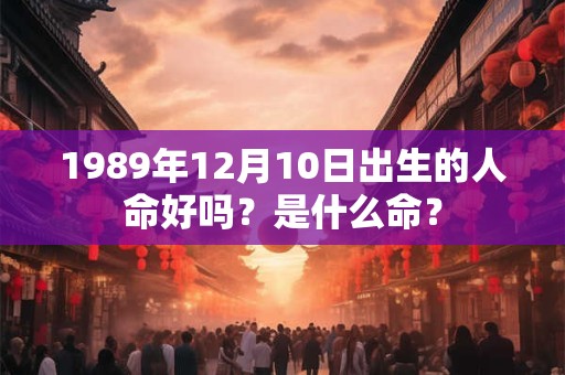 1989年12月10日出生的人命好吗？是什么命？