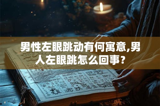 详细阅读:男性左眼跳动有何寓意,男人左眼跳怎么回事? 男性左眼跳动有何寓意,男人左眼跳怎么回事?