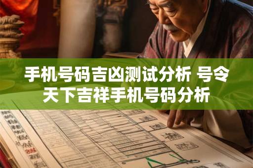 手机号码吉凶测试分析 号令天下吉祥手机号码分析