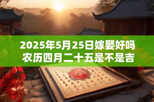 2025年5月25日嫁娶好吗 农历四月二十五是不是吉日