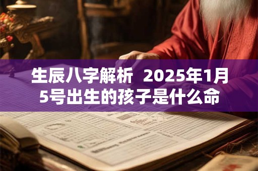 生辰八字解析  2025年1月5号出生的孩子是什么命