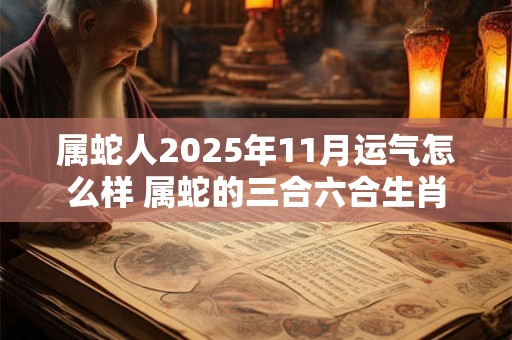 属蛇人2025年11月运气怎么样 属蛇的三合六合生肖