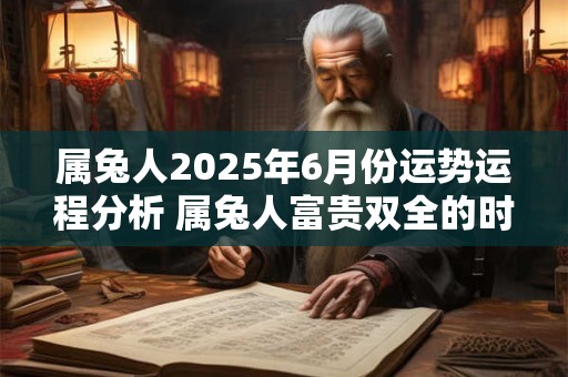 属兔人2025年6月份运势运程分析 属兔人富贵双全的时辰