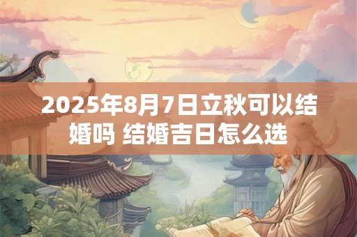 2025年8月7日立秋可以结婚吗 结婚吉日怎么选