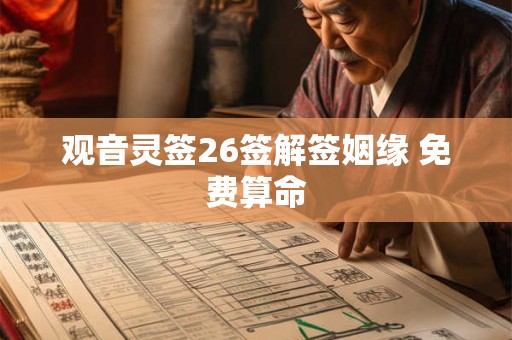 观音灵签26签解签姻缘 免费算命