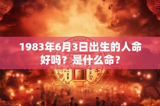 1983年6月3日出生的人命好吗？是什么命？