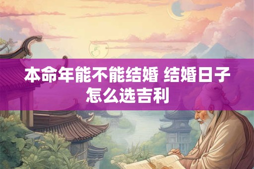 本命年能不能结婚 结婚日子怎么选吉利