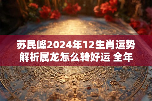 苏民峰2024年12生肖运势解析属龙怎么转好运 全年每月运势