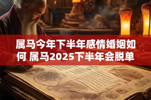 属马今年下半年感情婚姻如何 属马2025下半年会脱单结婚吗