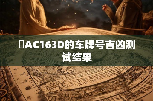 魯AC163D的车牌号吉凶测试结果