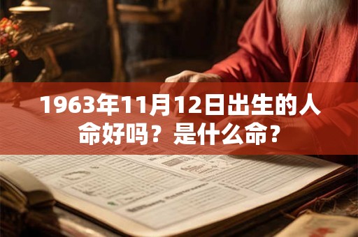 1963年11月12日出生的人命好吗?是什么命? 1963年11月12日出生的人命好吗?是什么命?