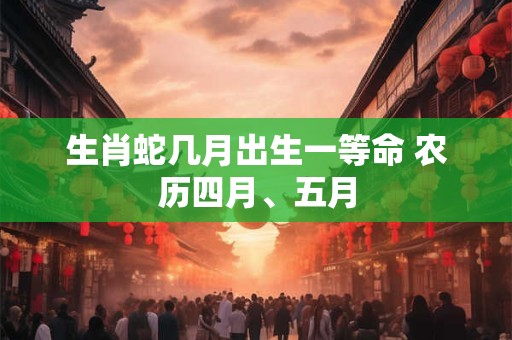 生肖蛇几月出生一等命 农历四月、五月