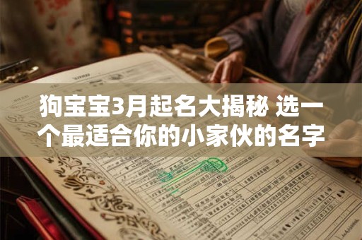 狗宝宝3月起名大揭秘 选一个最适合你的小家伙的名字！