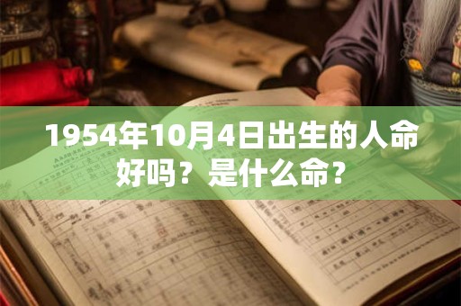 1954年10月4日出生的人命好吗？是什么命？