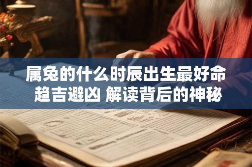 属兔的什么时辰出生最好命 趋吉避凶 解读背后的神秘密码