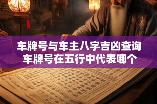 车牌号与车主八字吉凶查询 车牌号在五行中代表哪个数字