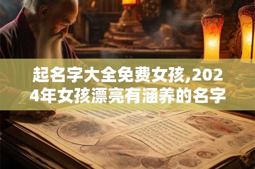 起名字大全免费女孩,2024年女孩漂亮有涵养的名字