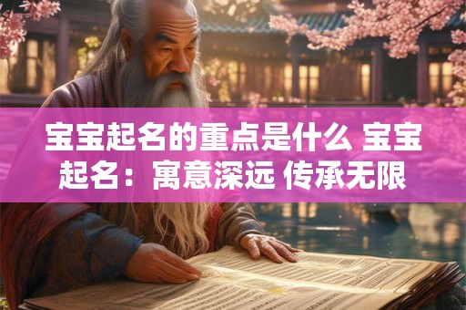 宝宝起名的重点是什么 宝宝起名:寓意深远 传承无限 宝宝起名的重点是什么 宝宝起名:寓意深远 传承无限