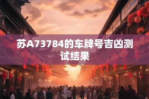 苏A73784的车牌号吉凶测试结果