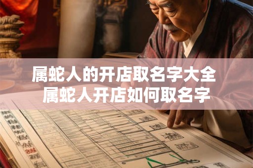 属蛇人的开店取名字大全 属蛇人开店如何取名字