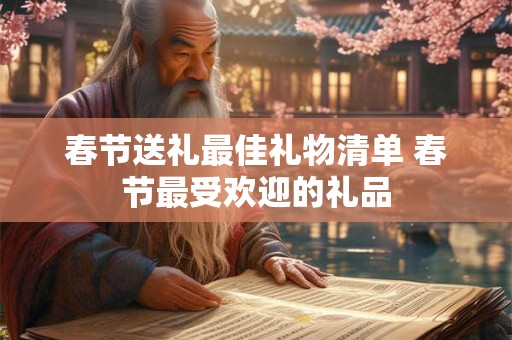 春节送礼最佳礼物清单 春节最受欢迎的礼品